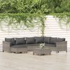 vidaXL 8-tlg. Garten-Lounge-Set mit Kissen Grau Poly Rattan