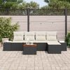 vidaXL Garten-Sofa-Set mit Kissen 6 pcs Schwarz Poly Rattan