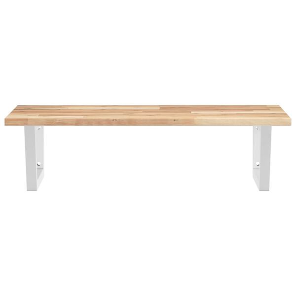 vidaXL Waschbeckenregal Wandmontage Stahl und Akazienholz