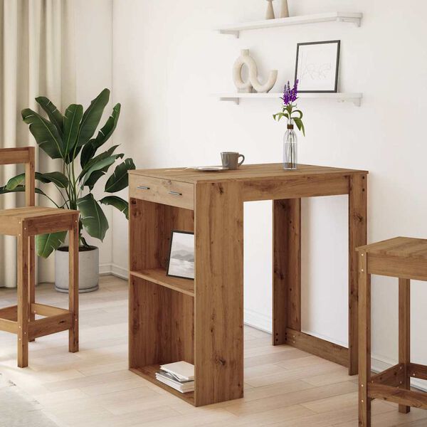 vidaXL Bartisch Artisan-Eiche 102x70x103,5 cm Holzwerkstoff
