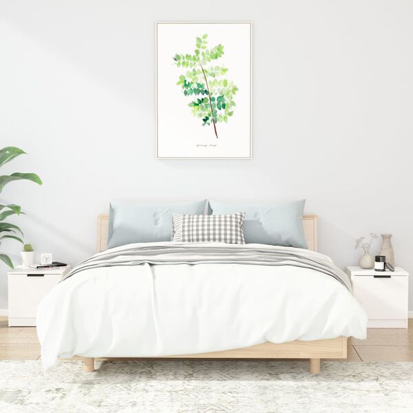 vidaXL Nachttische 2 Stk. Hochglanz-Wei&szlig; 40x39x40 cm