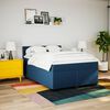 vidaXL Boxspringbett mit Matratze Blau 140x200 cm Stoff