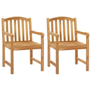 vidaXL Handgeschnitzter Rosenstuhl 2 pcs Natur Massivholz Teak