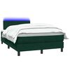 vidaXL Boxspringbett mit Matratze & LED Dunkelgr&uuml;n 120x220 cm Samt