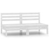 vidaXL 2-Sitzer-Gartensofa Wei&szlig; Kiefer Massivholz