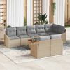 vidaXL Gartensofa-set mit Kissen 9 pcs Beige Poly-Rattan