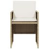 vidaXL 5-tlg. Garten-Essgruppe mit Kissen Beige Poly Rattan