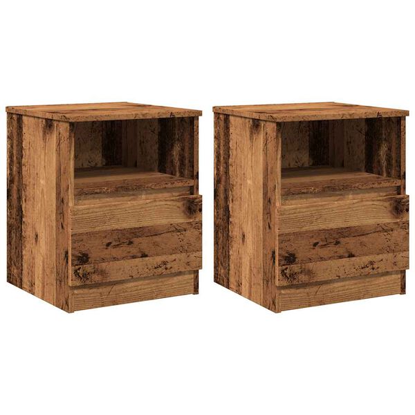 vidaXL Nachttische 2 Stk. Altholz-Optik 40x40x50 cm Holzwerkstoff