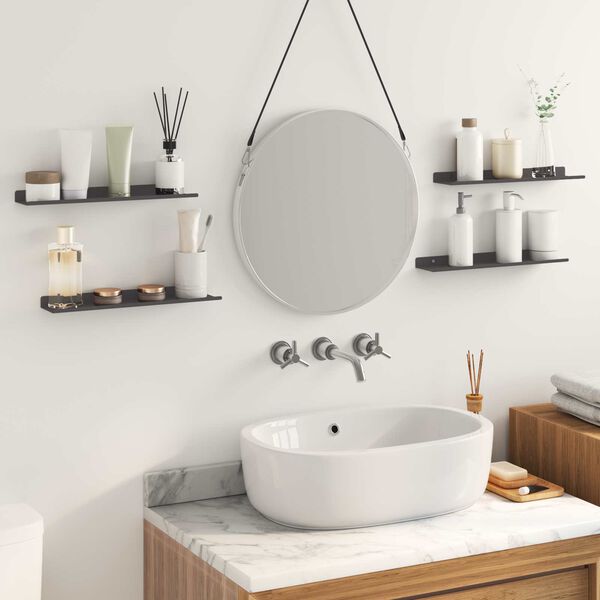 vidaXL Schwebendes Regal 4 pcs Schwarz 40 x 9 x 2,5 cm Stahl