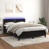 vidaXL Boxspringbett mit Matratze & LED Schwarz 140x190 cm Samt