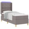 vidaXL Boxspringbett mit Matratze Taupe 80 x 200 cm Stoff