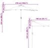 vidaXL Garten-Sonnenschirm Schwarz 294 x 150 x 223 cm