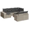 vidaXL 11-tlg. Garten-Sofagarnitur mit Kissen Hellgrau Poly Rattan