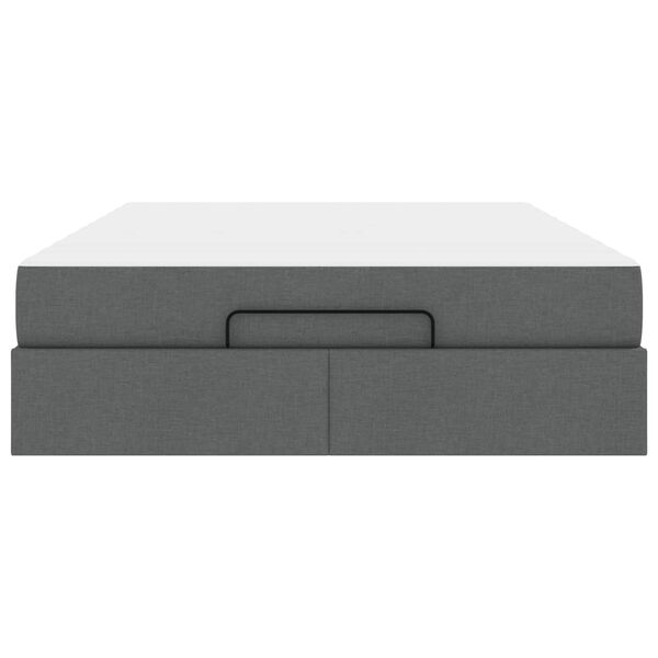 vidaXL Bettgestell mit Matratze mit Matratze 2 pcs Dunkelgrau Stoff