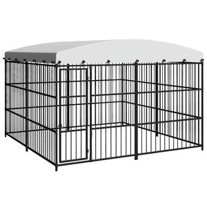 vidaXL Outdoor-Hundezwinger mit &Uuml;berdachung 300x300x210 cm