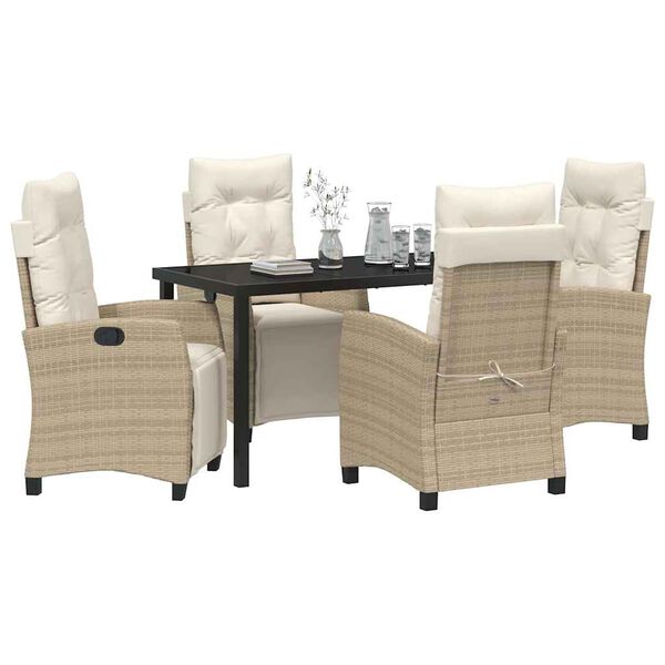 vidaXL Garten Essgruppe 5 pcs Beige Poly-Rattan