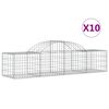 vidaXL Gabionen mit Hochbogen 10 Stk. 200x50x40/60 cm Verzinktes Eisen