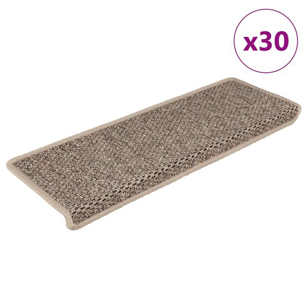 vidaXL Stufenmatten Selbstklebend Sisal-Optik 30 Stk. 65x21x4cm