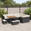 vidaXL Garten-Sofa-Set mit Kissen 12 pcs Schwarz und Creme