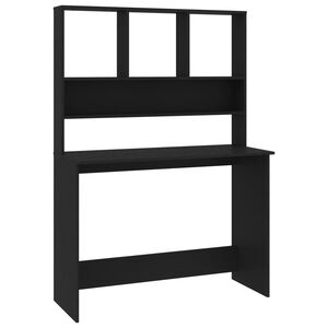 vidaXL Schreibtisch mit Regalen Schwarz 110x45x157 cm Holzwerkstoff