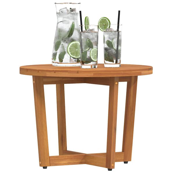 vidaXL Garten-Beistelltisch Rund &Oslash;55x40 cm Massivholz Akazie