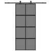 vidaXL Schiebet&uuml;r mit Beschlag Schwarz 90x205 cm Hartglas