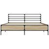 vidaXL Bettgestell Sonoma-Eiche 160x200 cm Holzwerkstoff und Metall