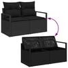 vidaXL Sofa Set mit Kissen mit Speicher 7 pcs Schwarz Poly-Rattan