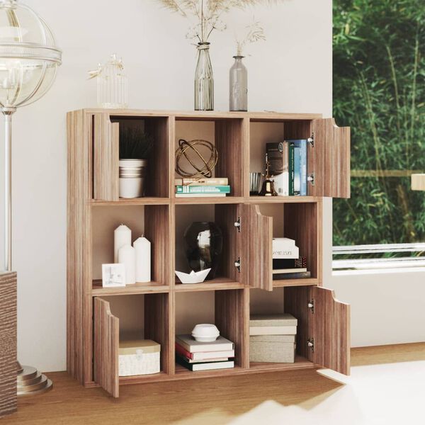 vidaXL B&uuml;cherregal Grau Sonoma-Eiche 88,5x27,5x88 cm Holzwerkstoff
