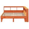 vidaXL Massivholzbett mit Regal ohne Matratze Wachsbraun 150x200 cm