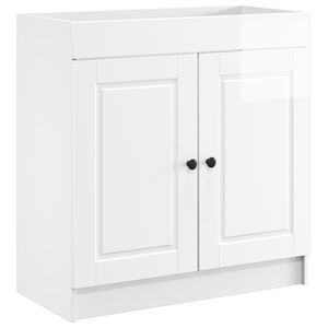 vidaXL Unter dem Waschbecken Badschrank Hochglanz Wei&szlig;