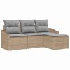 vidaXL Sofa Set 4 stk. Beige [Synthetisch]: Poly Rattan