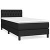 vidaXL Boxspringbett mit Matratze Schwarz 90x200 cm Stoff