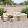 vidaXL Garten-Sofa-Set mit Kissen 12 pcs Beige Poly Rattan