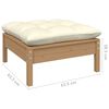 vidaXL 3-tlg. Garten-Lounge-Set mit Creme Kissen Massivholz Kiefer