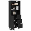 vidaXL Highboard Schwarz Eichen-Optik 69,5 x 34 x 180 cm Holzwerkstoff