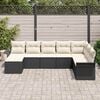 vidaXL Gartensofa-set mit Kissen 8 pcs Schwarz Poly-Rattan