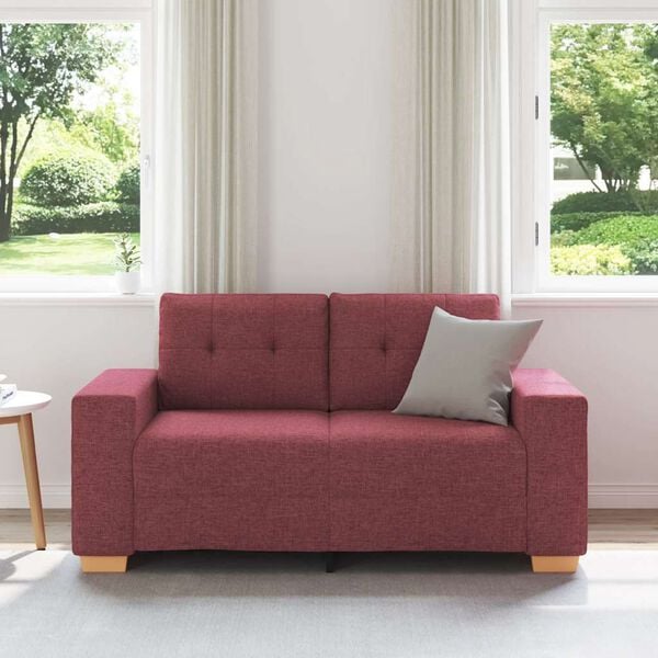 vidaXL Loveseat-Sofa Weinrot 160x77x82 cm Stoff