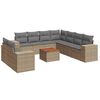 vidaXL 10-tlg. Garten-Sofagarnitur mit Kissen Beige Poly Rattan