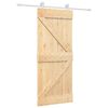 vidaXL Schiebet&uuml;r Nat&uuml;rlich und Wei&szlig; 85 x 210 cm Massivkiefer