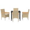 vidaXL Garten Essgruppe 5 stk. Beige Poly-Rattan