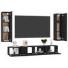 vidaXL 4-tlg. TV-Schrank-Set Schwarz Holzwerkstoff