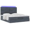 vidaXL Ottoman-Bett mit Matratzen & LEDs Dunkelgrau 180x200 cm Samt