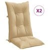 vidaXL Hochlehner-Auflagen 2 Stk. Melange Beige 120x50x7 cm Stoff