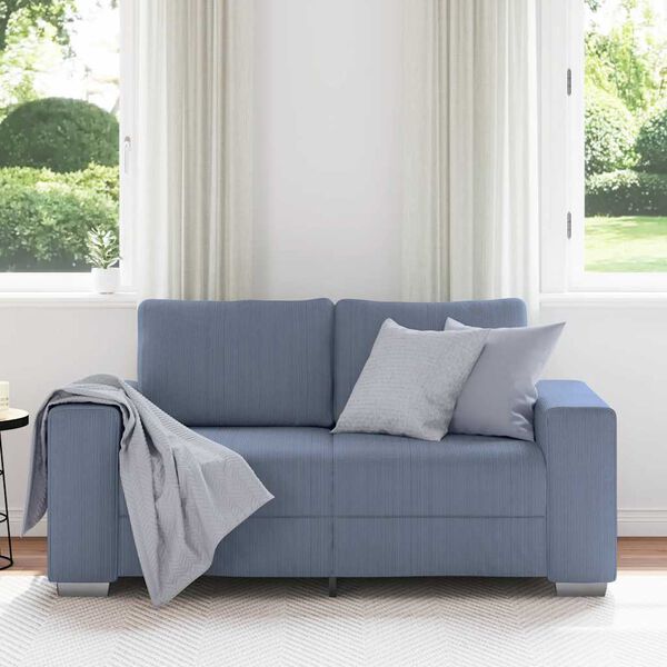 vidaXL Zweisitzer-Sofa Blau 120 cm Cordstoff