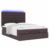 vidaXL Ottoman-Bett mit Matratze & LEDs Dunkelbraun 140x190 cm Stoff