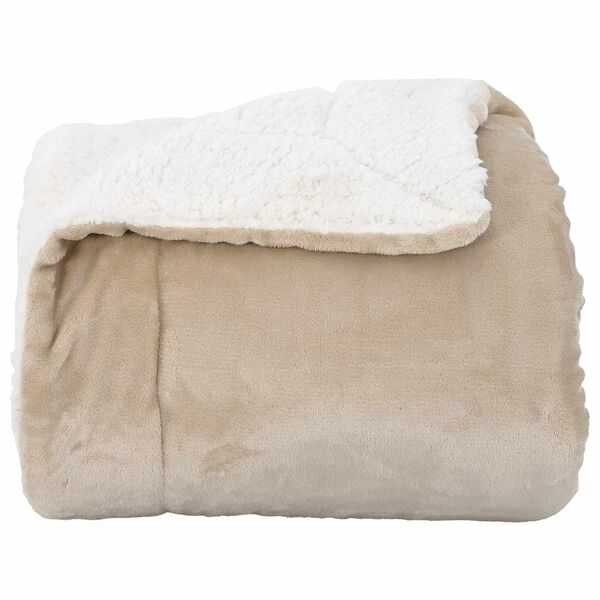 vidaXL &Uuml;berwurfdecke Beige 240 x 270 cm Fleece