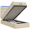 vidaXL Ottoman-Bett mit Matratze und LED Creme 100 x 200 cm Stoff