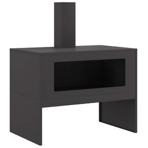 vidaXL Feuerstelle Schwarz 80 x 50 x 96 cm Kaltgewalzter Stahl