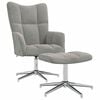vidaXL Relaxsessel mit Hocker Hellgrau Samt